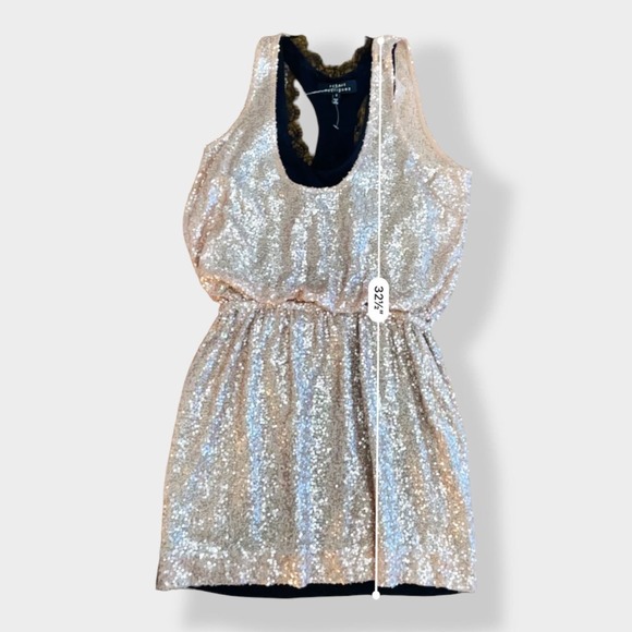 Robert Rodriguez NWOT designer sequin‎ and silk rose gold dress size 8 - Picture 8 of 10
